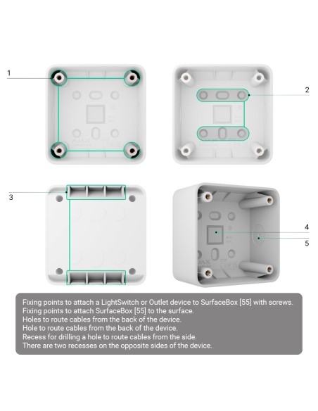 Comprar AJAX AJ-SURFACEBOX-W Caja de montaje para un dispositivo - Uso interiores - Compatible con AJ-SOLOBUTTON o AJ-SOLOCOVER 