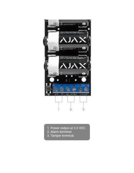 Acquistare AJAX AJ-TRANSMITTER Trasmettitore via radio - Grado 2 - Wireless 868 MHz Jeweller - Ingresso cablato di allarme e tam