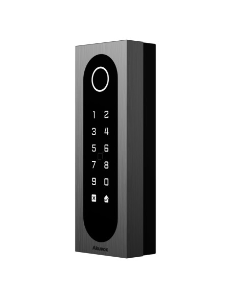 Akuvox AK-A08S Controle de Acesso IK09 - Em / MF Cartão, NFC, BLE, PIN e QR | 1 Relé - 20.000 usuários | 100.000 registros - Con
