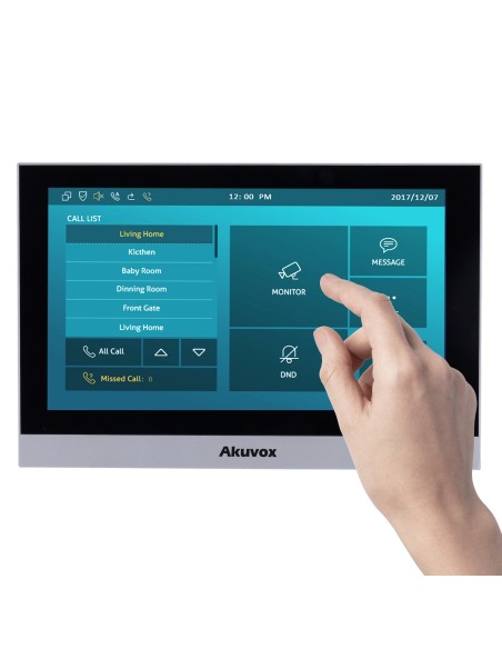 Comprar AKUVOX AK-C313W-2 Monitor Linux para videoportero - Pantalla TFT de 7" - Audio bidireccional Crystal Clear - 2 hilo