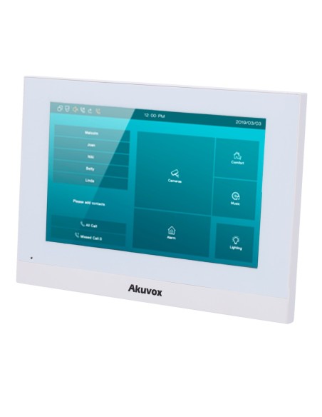Akuvox AK-C313W-LP-2-White Linux Monitor para porta-voz - 7 & quot TCH TELL - Cristal de áudio bidirecional - 2 fios