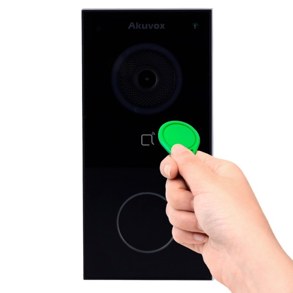 Akuvox AK-E12W-Black Player IP na superfície - Câmera 2 MPX | Áudio bidirecional - abertura com cartão MF, NFC e BLE | 1