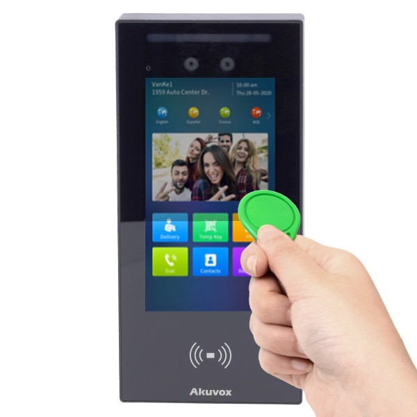 Akuvox AK-E16C Video Player com controle de acesso - Câmera 2 MPX | Vídeo de áudio e bidirecional - facial, cartão, nfc, ble, q