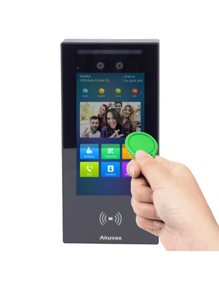 Akuvox AK-E16C Video Player com controle de acesso - Câmera 2 MPX | Vídeo de áudio e bidirecional - facial, cartão, nfc, ble, q