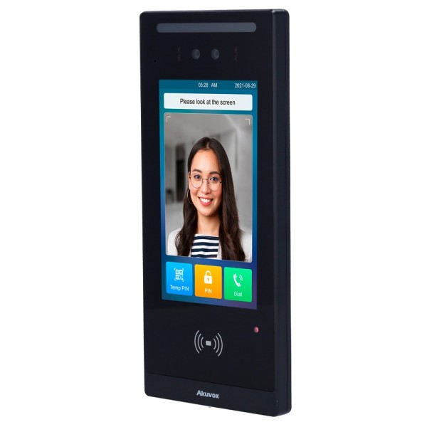 Akuvox AK-E18C Video Player com controle de acesso - Câmera 2 MPX | Vídeo de áudio e bidirecional - facial, cartão, nfc, ble, q
