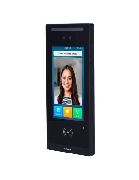 Akuvox AK-E18C Video Player com controle de acesso - Câmera 2 MPX | Vídeo de áudio e bidirecional - facial, cartão, nfc, ble, q