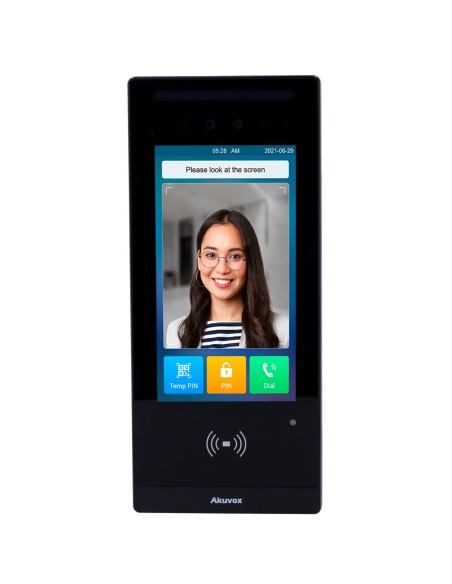 Comprar AKUVOX AK-E18C Videoportero IP con control de acceso - Cámara 2 Mpx | Audio y vídeo bidireccional - Facial, tarjeta, NFC