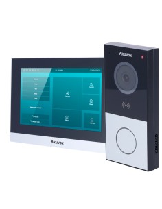 Akuvox AK-Kit-202 Video Player Kit Linux - 2 HILOS & AMP WIFI | Placa e Monitor - Cristal de Áudio Bidirecional - Leitor M