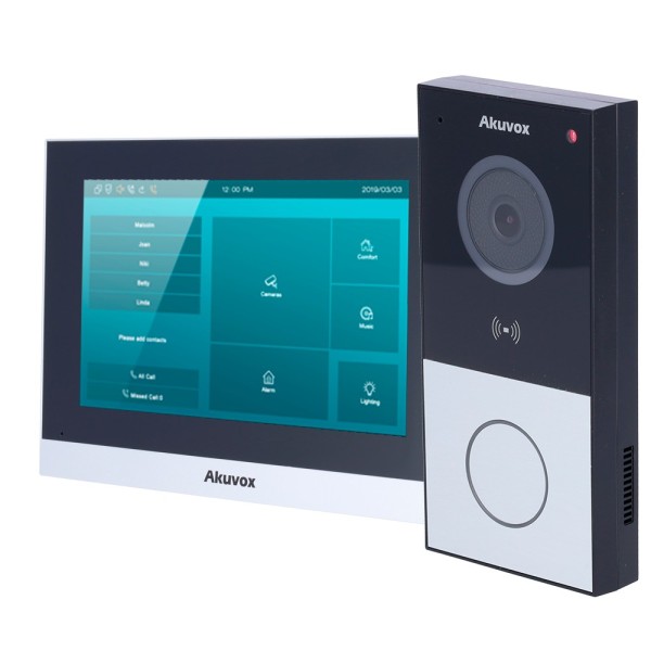 Acheter AKUVOX AK-KIT-202 Kit de visiophone Linux - 2 fils & Wi‑Fi | Platine et moniteur - Audio bidirectionnel Crystal Clear -