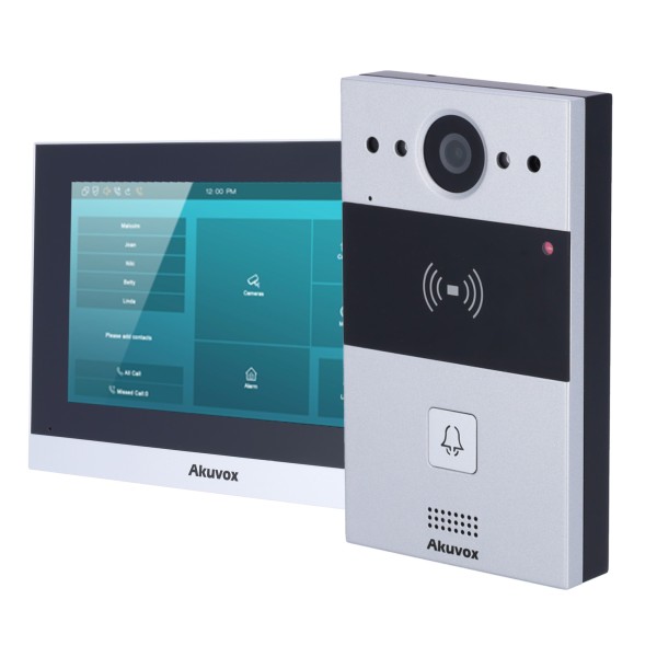 Acheter AKUVOX AK-KIT02-2 Kit de visiophone Linux - 2 fils & WiFi | Platine et moniteur - Audio bidirectionnel Crystal Clear -
