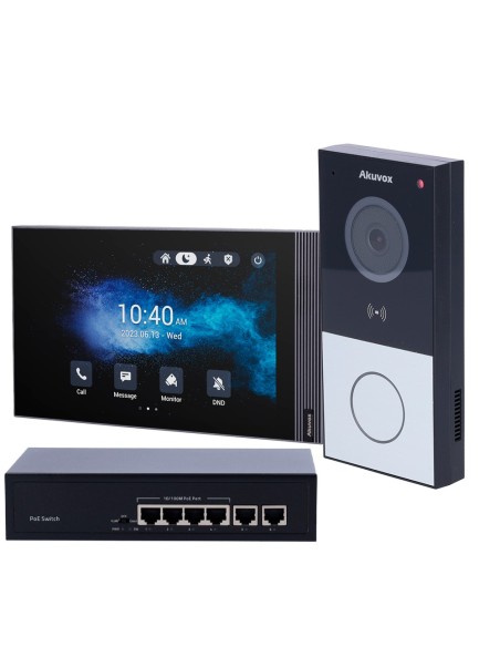 Acheter AKUVOX AK-KIT03-IP Kit de visiophone en saillie Linux - IP & WiFi | Plaque de rue et moniteur - Audio bidirectionnel Cry