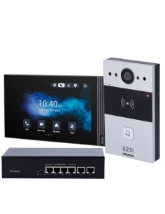 Akuvox AK-Kit04-IP Video Player Kit Linux - IP | Placa e Monitor - Cristal de Áudio Bidirecional - Leitor E