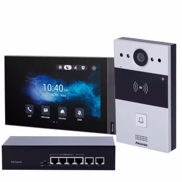 Acheter AKUVOX AK-KIT04-IP Kit de visiophone en saillie Linux - IP | Platine et moniteur - Audio bidirectionnel Crystal Clear -
