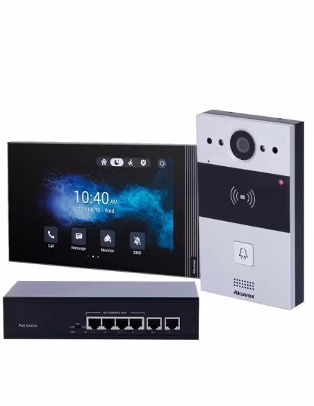 Acquistare AKUVOX AK-KIT04-IP Kit videocitofono da superficie Linux - IP | Placca e monitor - Audio bidirezionale Crystal Clear 