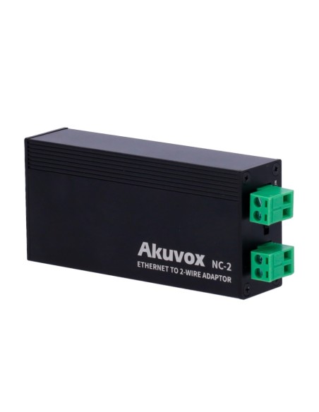 Akuvox AK-NC-2 2-WIRA Conversor IP - 1 grupo de 2 fios - 1 grupo TCP / IP com RJ45 | Saída PoE - Dispositivos IP de Feed e 2