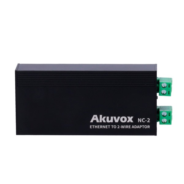 Akuvox AK-NC-2 2-WIRA Conversor IP - 1 grupo de 2 fios - 1 grupo TCP / IP com RJ45 | Saída PoE - Dispositivos IP de Feed e 2