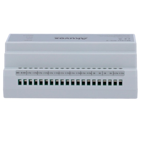 Akuvox AK-NS-2 conversor 2 fios para IP - 6 grupos de 2 fios - TCP / IP com RJ45 - Feeds Dispositivos de 2 fios - Conexão de C