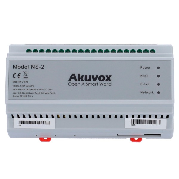 Comprar AKUVOX AK-NS-2 Conversor 2 hilos a IP - 6 grupos de 2 hilos - TCP/IP con RJ45 - Alimenta dispositivos de 2 hilos - Conex