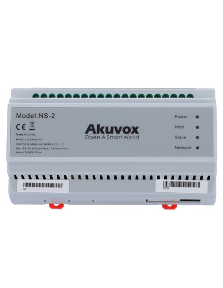 Akuvox AK-NS-2 conversor 2 fios para IP - 6 grupos de 2 fios - TCP / IP com RJ45 - Feeds Dispositivos de 2 fios - Conexão de C