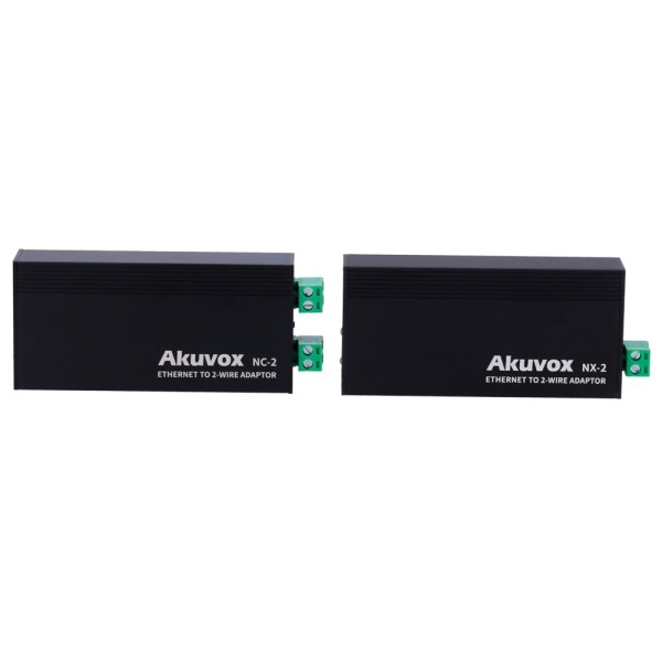 Acheter AKUVOX kit convertisseur AK-NX-2 IP vers 2 fils - 1 groupe 2 fils - 1 groupe TCP/IP avec RJ45 | Entrée et sortie PoE - A