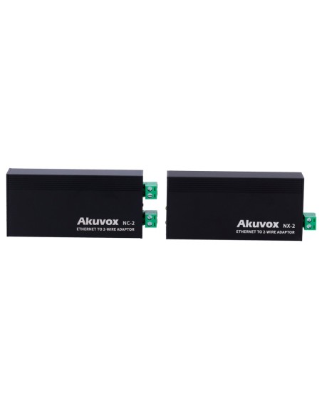 Comprar AKUVOX AK-NX-2 Kit conversor IP a 2 hilos - 1 grupo de 2 hilos - 1 grupo TCP/IP con RJ45 | Entrada y salida PoE - Alimen