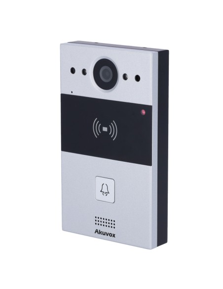 Akuvox AK-R20A Video Player na superfície - câmera 2 MPX | Audio bidirecional - abertura com cartão EM / MF e NFC | 2 relés -