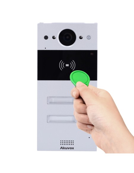 Akuvox AK-R20B-2B Vídeo Pay Page de Gestão IP - Câmera 2 MPX | Audio bidirecional - abertura com cartão EM / MF e NFC | 2 relé