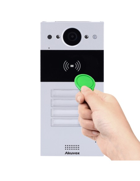 Comprar AKUVOX AK-R20B-4B Videoportero IP en superficie - Cámara 2 Mpx | Audio bidireccional - Apertura con tarjeta EM/MF y NFC 