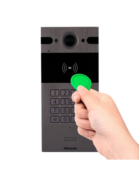 Akuvox AK-R25K Video Player IP - câmera 4 MPX de largura angular | Áudio bidirecional - abertura com cartão EM / MF, NFC