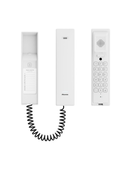 Akuvox AK-S560-Telefone branco para player de vídeo - LED de status e teclas de função - Cristal de áudio bidirecional - TCP
