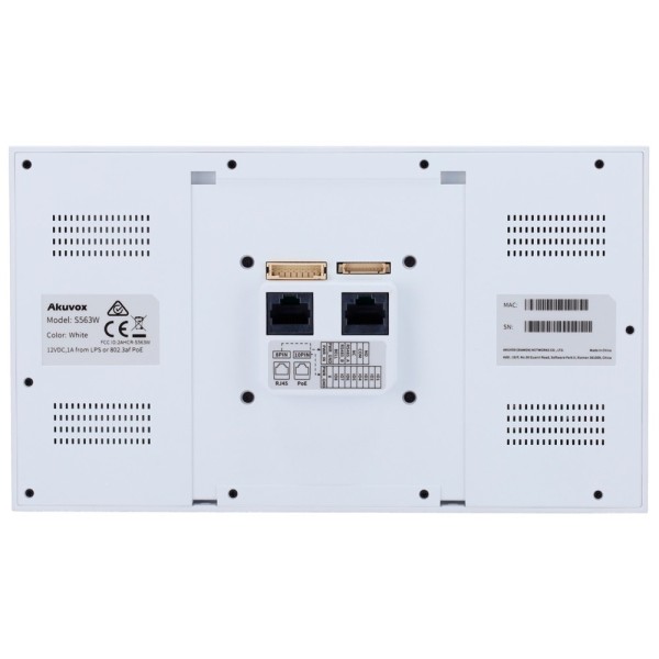 Akuvox AK-S563W-White Android 12.0 Monitor para a porta de vídeo - 8 & CHEP Tela IPS - Cristal de áudio Bidirecional | Fácil