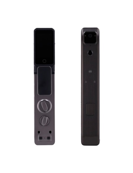 Akubela AK-SL50 Bloqueio inteligente com entrada de porta de vídeo - Pegada, Cartão e Pin - 50 usuários | Wi-Fi - câmera 2 MPX e