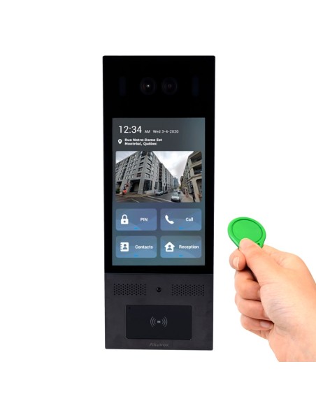Operador de porta de vídeo Akuvox AK-X915S IK IK10 - Câmera dupla 2 MPX | Áudio Bidirecional - Facial, Cartão, Pin, Ble e QR |