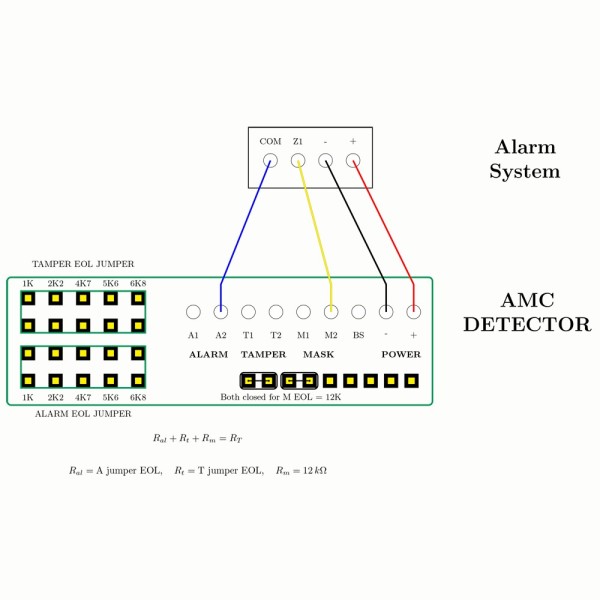 Acheter AMC AM-DT2-AM Détecteur PIR à double technologie - Certifié Grade 3 - Anti-animaux et anti-masquage - Câblé - Portée de 