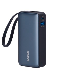 Anker Ank-1259-B Anker Power Bank com tela LCD - Capacidade de 10000mAh - Entradas de cabos integradas, porta USB-C - Saídas de 