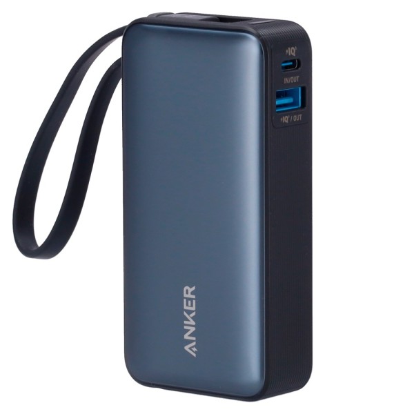 Kaufen ANKER ANK-1259-B Anker Powerbank mit LCD-Display – Kapazität 10000 mAh – Eingänge: integriertes Kabel, USB‑C‑Anschluss – 