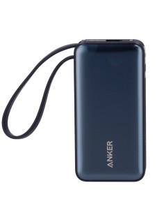 Anker Ank-1259-B Anker Power Bank com tela LCD - Capacidade de 10000mAh - Entradas de cabos integradas, porta USB-C - Saídas de  2