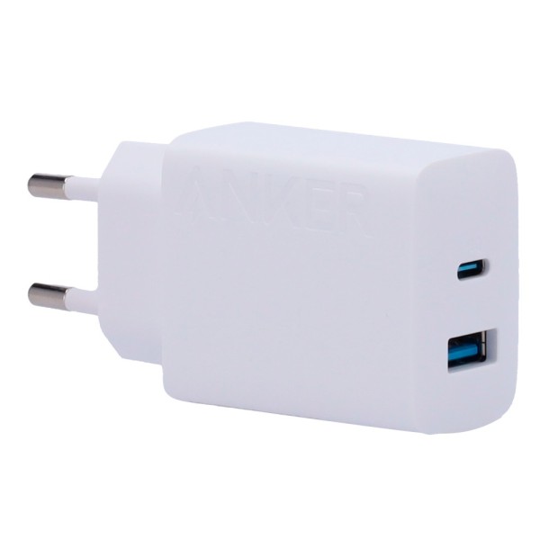 Anker Ank-234-Wcharger-20W1A1C-W Anker - Carregador USB - 20W Power - carga rápida - USB-C e USB-A - cor branca