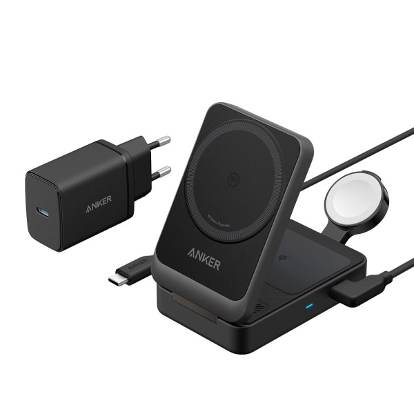 Comprar ANKER ANK-2557-3-IN-1-B Cargador inalámbrico 3 en 1 Anker - Tecnología Magsafe - Carga rápida: iPhone, Airpods, Apple Wa
