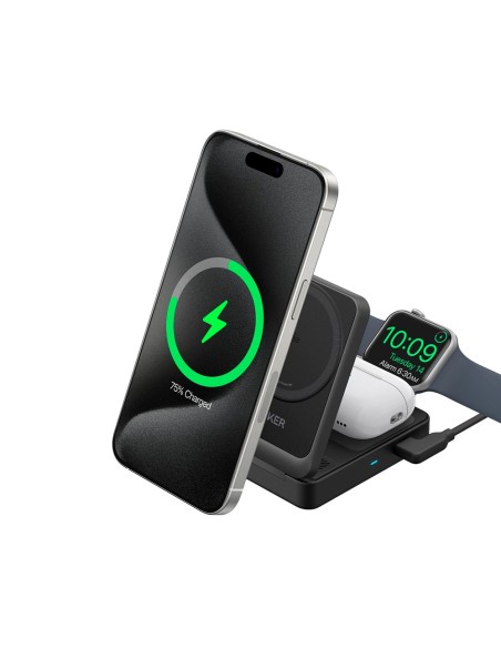 Acquista ANKER ANK-2557-3-IN-1-B Caricatore wireless 3 in 1 Anker - Tecnologia MagSafe - Ricarica rapida: iPhone, AirPods, Apple