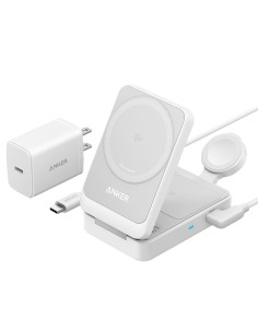 Acheter ANKER ANK-2557-3-IN-1-W Chargeur sans fil 3-en-1 Anker - Technologie MagSafe - Charge rapide : iPhone, AirPods, Apple Wa