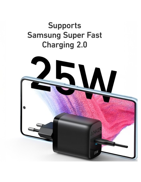 Comprar ANKER ANK-312-WCHARGER-25W1C-B Anker - Cargador USB - Potencia 25W - Carga rápida  - Salida USB-C - Color negro ANK-312-