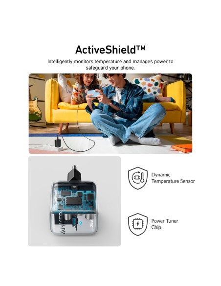 Anker Ank-312-Wcharger-25w1c-B Anker - Carregador USB - 25W Potência - Corte rápida - PROPUTAÇÃO USB-C - cor preta