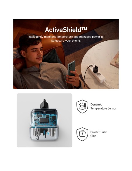 Anker Ank-313-Wcharger-45w1c-B Anker - Carregador USB - 45W Power - Carregamento rápido - Saída USB-C - Preto