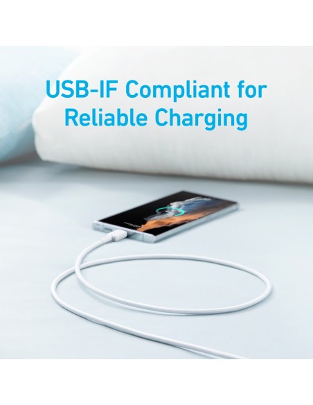 Anker Ank-322-USBA-USBC-180-W Anker - USB2.0 Cable - USB-A USB-C - Cabo de nylon trançado - comprimento 1.8m - carga rápida Hast