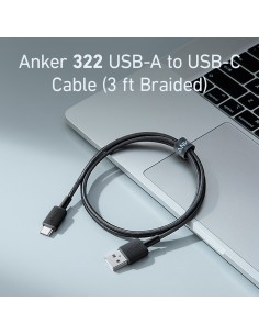 Anker Ank-322-USBA-USBC-90-B Anker - USB2.0 Cable - USB-A para USB-C - Cabo de nylon trançado - comprimento 0.9m - carga rápida 2