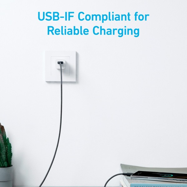 Comprar ANKER ANK-322-USBA-USBC-90-B Anker - Cable USB2.0  - USB-A a USB-C - Cable de nylon trenzado - Longitud 0.9m - Carga ráp