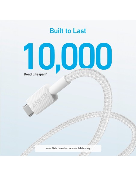Anker Ank-322-USBA-USBC-90-W Anker - USB2.0 Cable - USB-A para USB-C - Cabo de nylon trançado - comprimento 0.9m - carga rápida