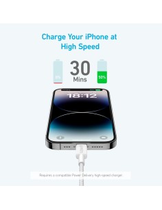 Kaufen ANKER ANK-322-USBC-LGT-90-W Anker – USB2.0-Kabel – USB‑C auf Lightning – geflochtenes Nylonkabel – Länge 0.9m – Laden 2