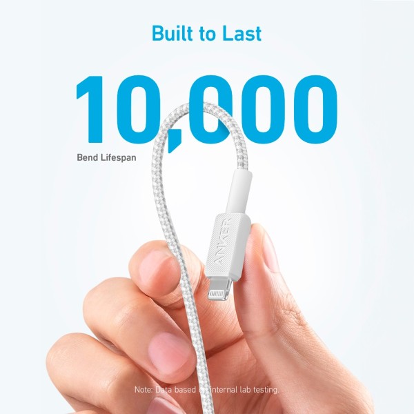 Anker Ank-322-USBC-LGT-90-W Ancer - USB2.0 Cable - USB-C para Lightning - Cabo Nylon Trançado - Comprimento 0.9m - carga rápida 